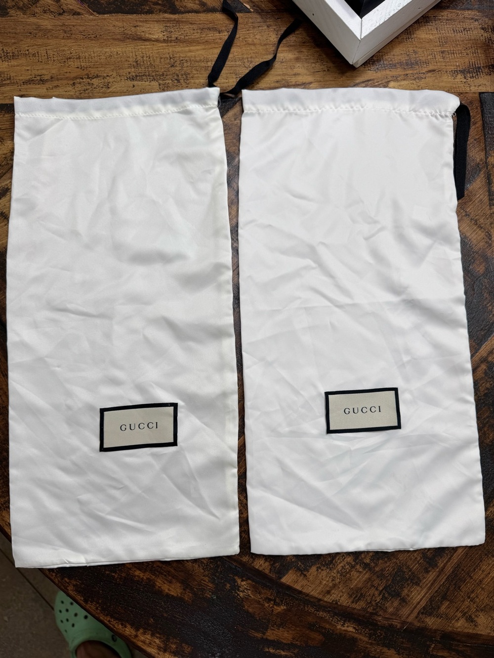 Pair of Gucci Dust Bags Drawstring 8.5”x17.5”